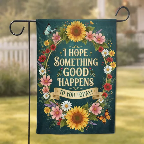 Hope Message Wildflower Garden Butterflies - Everyday Home Decor Gift Garden Flag
