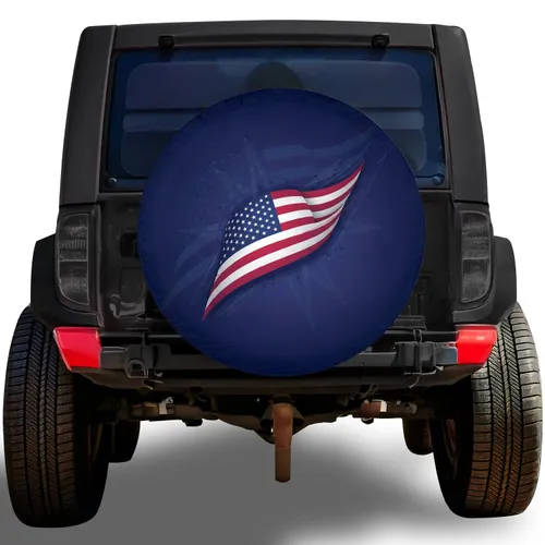 Thin Red Line American Flag Patriotic Lifestyle for First Responders Spare Tire Cover