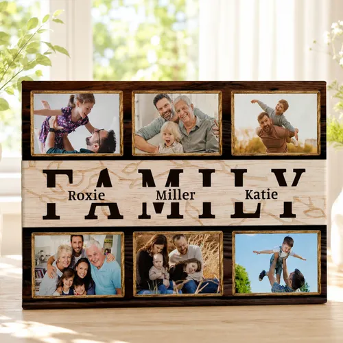 Personalized Family Canvas Print, Custom Photo Wall Art, Gift For Mom Dad Parents, Family Where Life Begins And Love Never Ends Decor