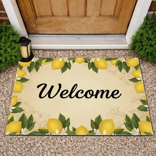 Welcome Lemon Tree Branches - Farmhouse Home Decor Gift Doormat