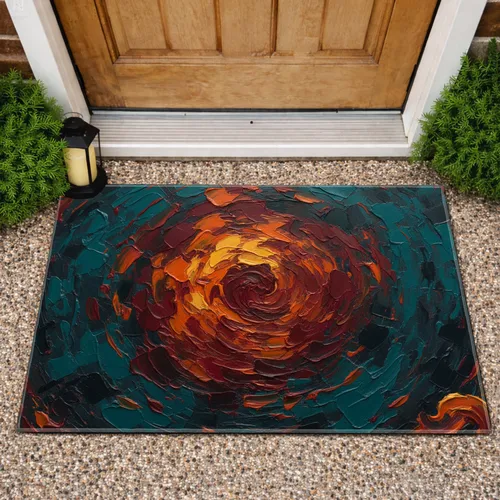 Clean Shapes Raised Strokes Sweeping Brushstrokes Textured Field Color Blocks - Home Decor Gift Doormat