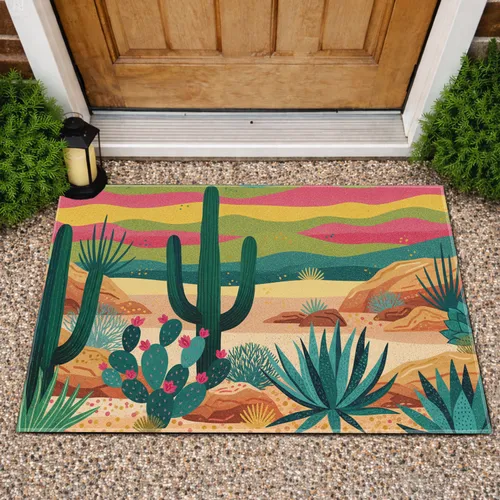 Saguaro Cacti Paddle Cacti Agave Succulents Desert Flora Landscape - Home Decor Gift Doormat