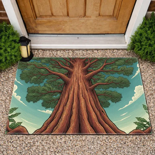 Redwood Sequoia Tree Canopy - Nature Lover Home Decor Gift Doormat