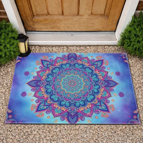 Bohemian Mandala Blossom Paisley Floral Stardust Glow - Boho Lifestyle Home Decor Gift Doormat