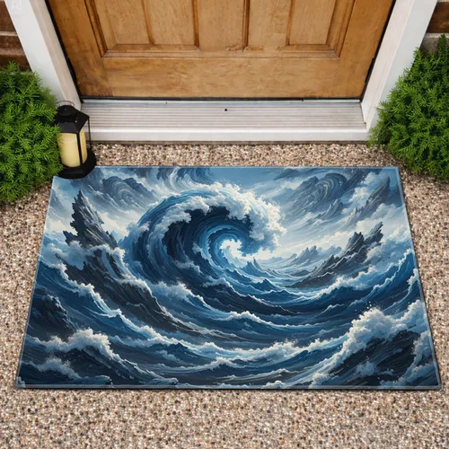Ocean Waves Geological Ice Formations - Home Decor Gift Doormat