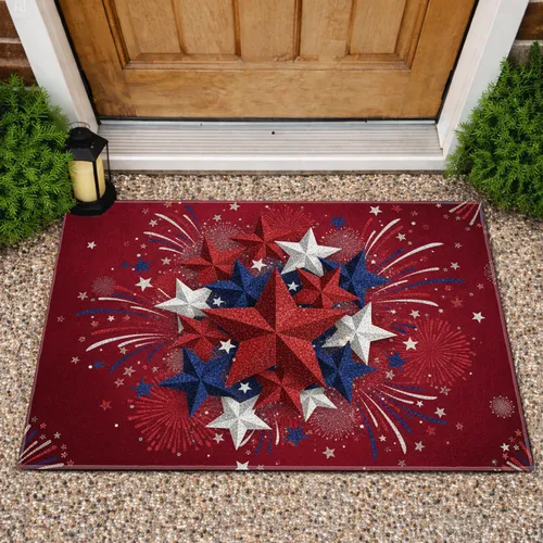 Stars Fireworks Patriotic - Independence Day Gift for Veterans Doormat