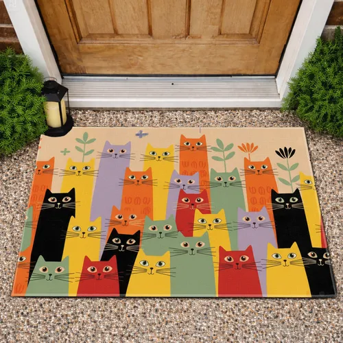 Cats Whiskers Stripes - Home Decor Gift for Cat Lover Doormat