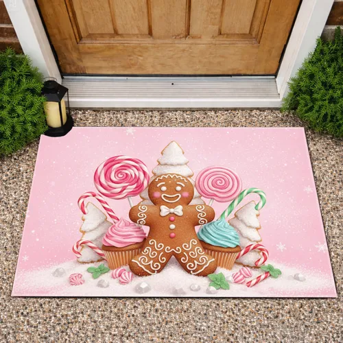 Gingerbread Man Candy Wonderland - Christmas Gift Doormat