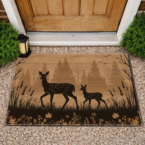 Deer Fawn Woodland Forest Rustic - Wildlife Home Decor Gift Doormat
