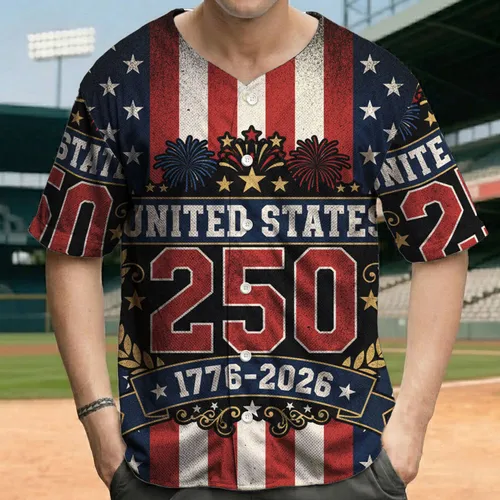 United States 250 Emblem Golden Laurel 1776-2026 - Independence Day Celebration Baseball Jersey