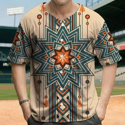 Sixteen Point Starburst Cross Star Diamond Triangle Bands - Everyday Style Fashion Gift Baseball Jersey
