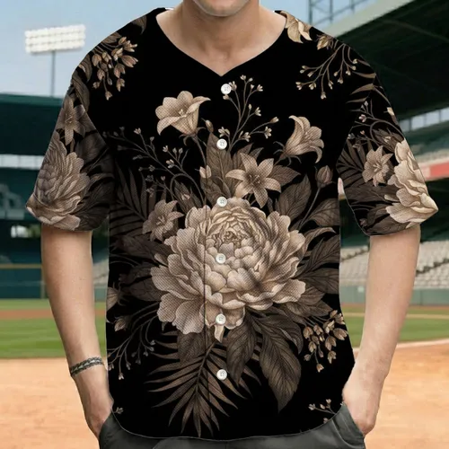 Large Peony Bell Blossom Leaf Frond - Botanical Garden Enthusiast Gift Baseball Jersey