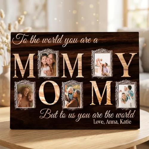 Custom Photo Canvas for Mom, Personalized Mom Gift, Family Photo Collage Wall Art