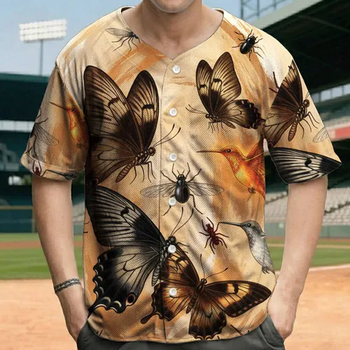 Butterflies Hummingbirds Beetles Mosquitoes Ants Spiders - Wildlife Lover Gift Baseball Jersey