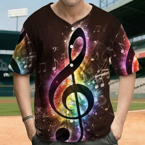 Luminous Treble Clef Musical Notes Energy - Music Lover Gift for Musicians Baseball Jersey