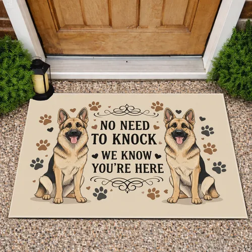German Shepherds Welcome Paw Prints - Home Entryway Gift for Dog Lovers Doormat