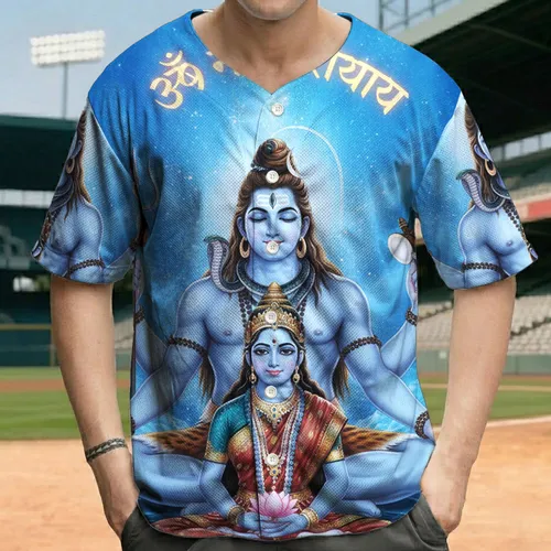 Lord Shiva Deity Cosmic Meditating Goddess - Spiritual Lifestyle Gift for Devotee Baseball Jersey