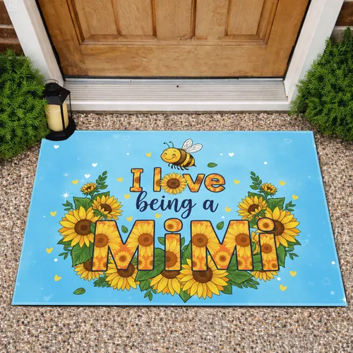 Mimi Sunflower Bee - Home Decor Gift for Grandmothers Doormat