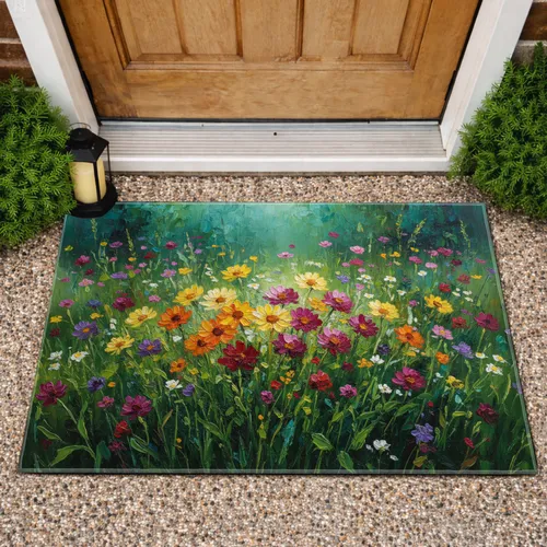 Wildflower Meadow Daisy Flowers - Home Decor Gift for Garden Lover Doormat