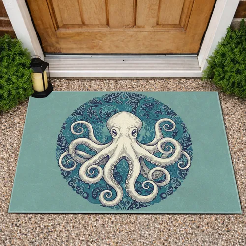 Octopus Tentacles Marine Swirls - Home Decor Gift for Ocean Lovers Doormat