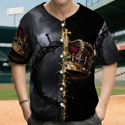 Crown of Thorns Golden Royal Crown - Everyday Lifestyle Baseball Jersey