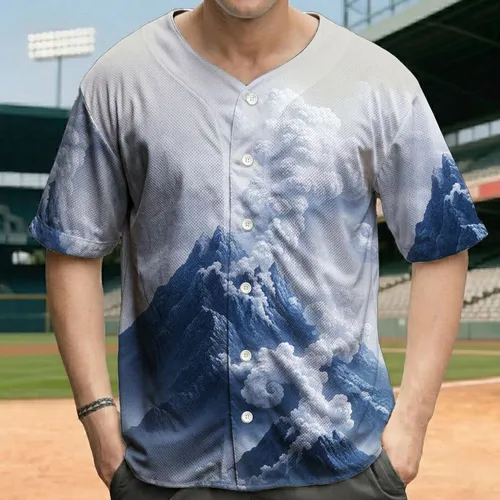 Smoky Volcanic Eruption Mountain Mist - Travel Essentials Traveler Gift Baseball Jersey