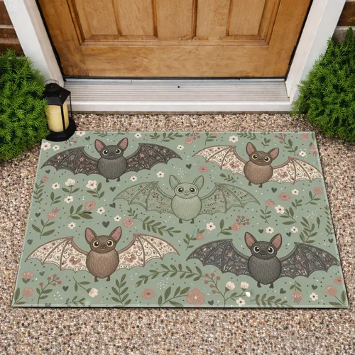 Fluffy Bats Botanical Blossom Hearts - Home Decor Gift for Nature Lover Doormat