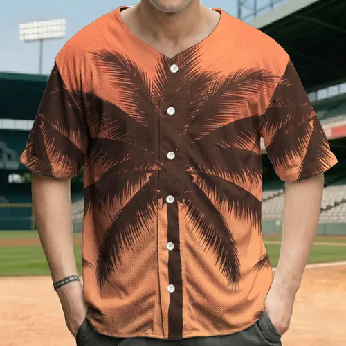 Palm Trees Silhouette Tropical Sunset - Beach Lifestyle Gift for Travel Lovers Baseball Jersey