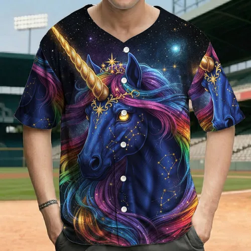 Celestial Unicorn Astrological Constellation - Astrology Lover Gift Baseball Jersey