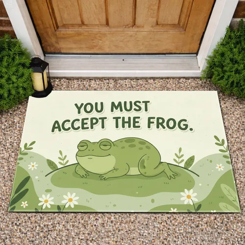 Frog YOU MUST ACCEPT THE FROG Quote Green Meadow - Home Decor Gift Doormat