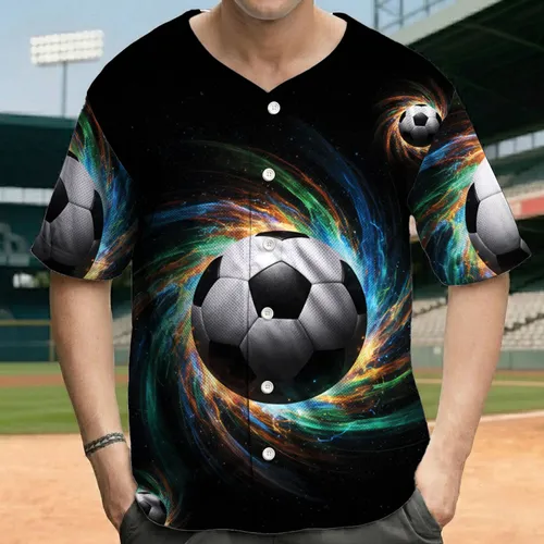 Soccer Ball Swirling Energy - Sports Enthusiast Gift for Soccer Fan Baseball Jersey