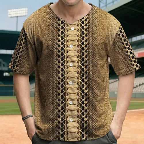 Natural Python Snake Skin Scales Texture - Exotic Animal Lover Gift Baseball Jersey