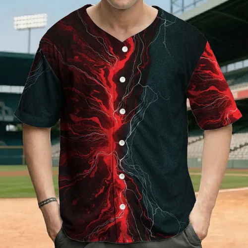 Bold Organic Molten Lava Geological Rift - Intense Energy Fashion Statement Gift Baseball Jersey