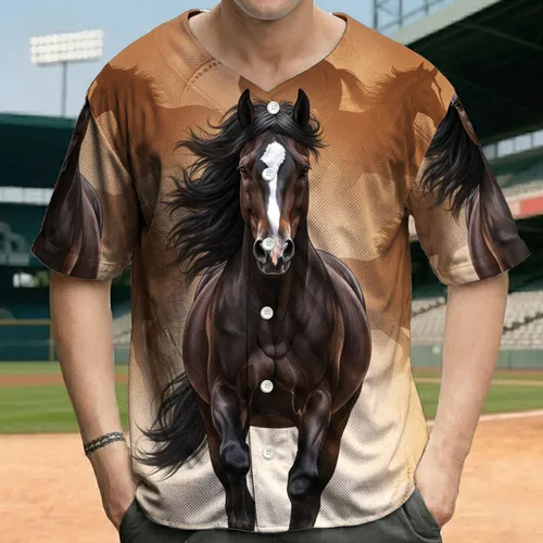 Powerful Dark Bay Horse Galloping Silhouettes - Equestrian Lifestyle Gift Baseball Jersey