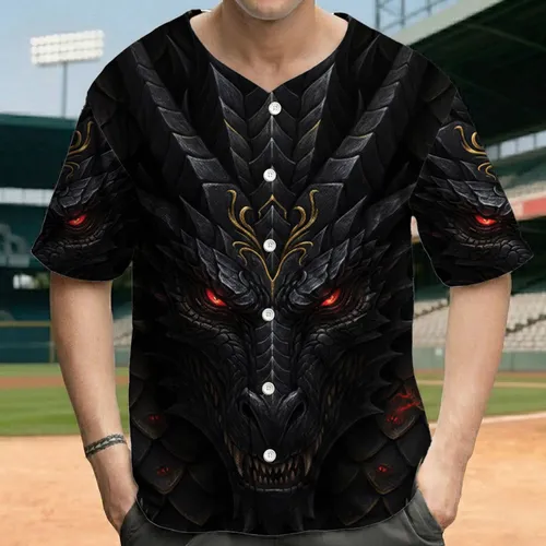Ancient Mystery Dragon Head Scales Dragon Eyes - Fantasy Creature Gift Baseball Jersey