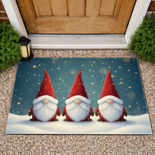 Christmas Gnomes Snowdrift Stars - Christmas Gift for Holiday Home Decor Doormat