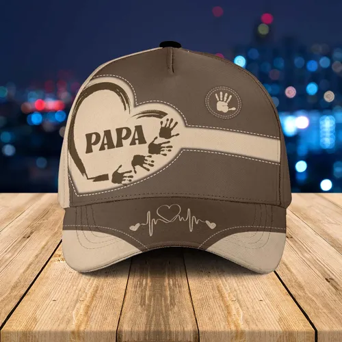 Personalized Dad Baseball Cap Kids Handprints, Custom Name Hat for Grandpa, Father's Day Gift from Daughter Son Husband