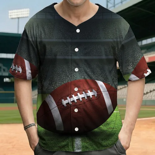 Realistic American Football Field Stadium View - Game Day Sports Fan Gift Baseball Jersey