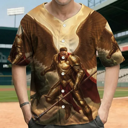 Angelic Warrior Reptilian Combat Everyday Wear for Fantasy Gamer Baseball Jersey