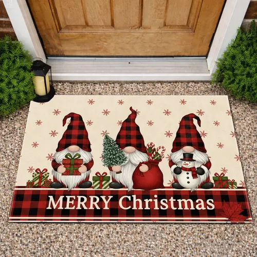 Gnomes Gifts Snowman - Christmas Holiday Decor Doormat