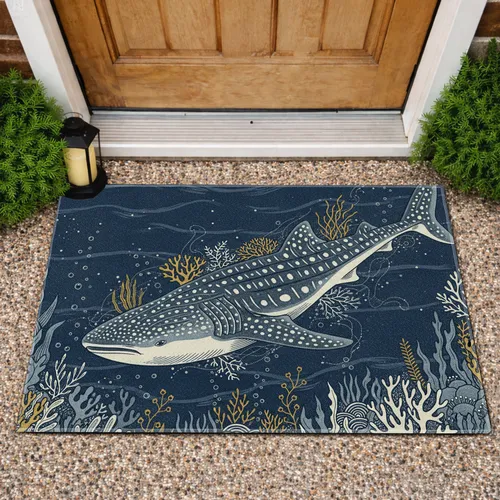 Whale Shark Ocean Flora Underwater - Wildlife Lover Decor Gift Doormat