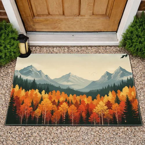 Autumn Mountain Forest Birds - Home Decor Gift for Wildlife Lover Doormat