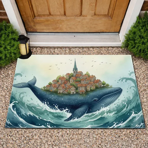 Whale Town Ocean Currents Sky - Home Decor Gift Doormat