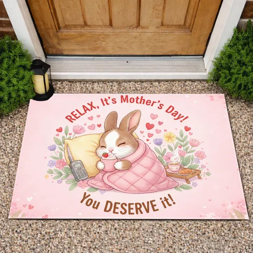 Relax Bunny Pastel Flowers - Mother's Day Gift for Mom Doormat