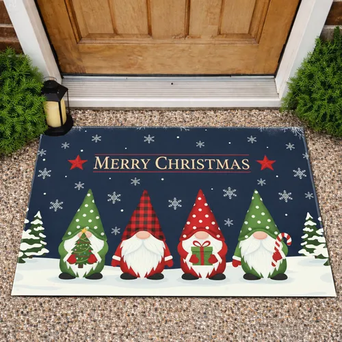 Christmas Gnomes Merry Christmas Snow - Home Decor Gift for Gnome Lovers Doormat