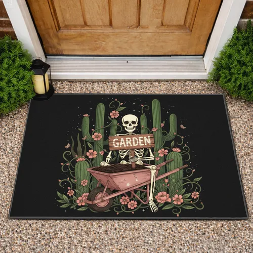 Skeleton Desert Garden Wheelbarrow - Garden Lover Home Decor Gift Doormat