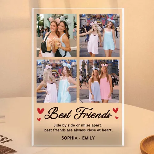 Personalized Best Friend Acrylic Plaque, Custom Photo Gift for Soul Sister, Friendship Keepsake, Bestie Birthday Present, Desk Decor