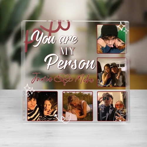 Custom Couple Photo Acrylic Plaque, Personalized You Are My Person Gift, Anniversary Gift for Boyfriend or Girlfriend