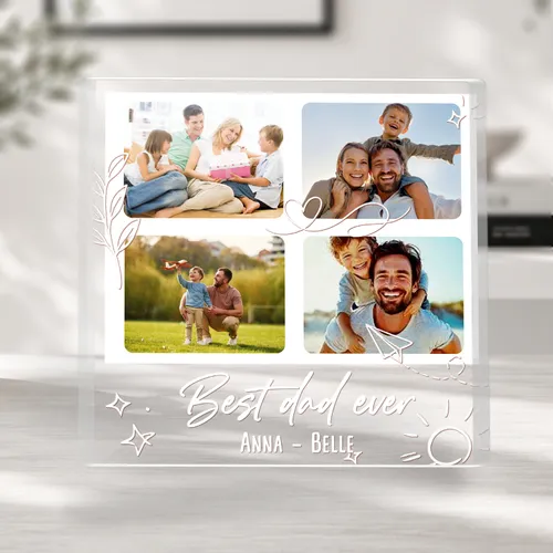 Custom Dad Photo Acrylic Plaque, Personalized Fathers Day Gift from Kids