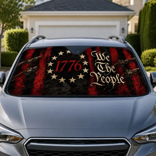 1776 We The People Patriotic Grunge Stars And Stripes For Independence Day Patriots Car Sunshade